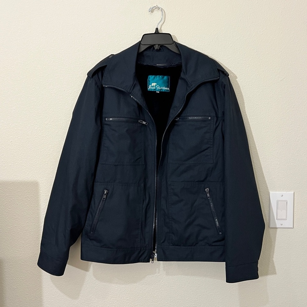 Jack Nicklaus Jacket | 42 R | Blue Removable Fur Lined Zip Bomber